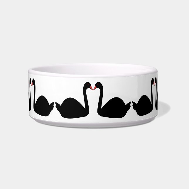 ゴシッ結婚クキスをするス白鳥パターン（の模様が）ある ボウル (正面)