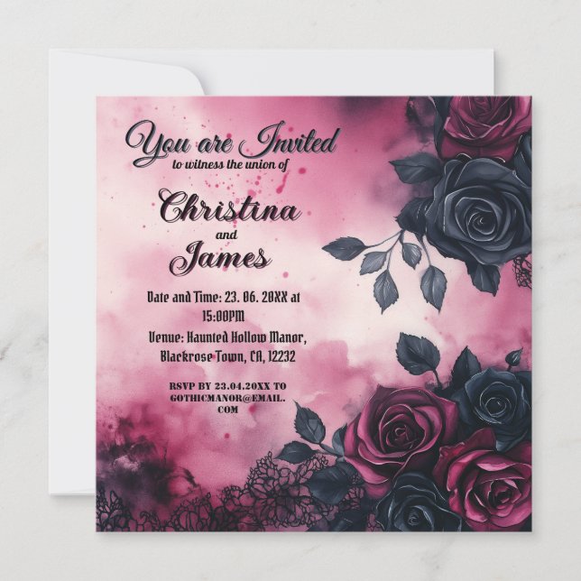 ゴシッ結婚クデザイン：ダークバラ&レース (正面)