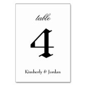 ゴシッ結婚クモダンの白黒 テーブルナンバー (裏面)