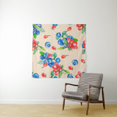 ゴジベリーとブルーベリー水彩イラストレーションp タペストリー (インサイチュ)