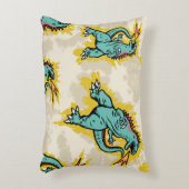 ゴジラスと絞り染めバックガーのシームレスなパターン アクセントクッション (正面(垂直))