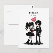 ゴスなバレンタインのポストカード Be Mine Or Else ポストカード (正面/裏面)