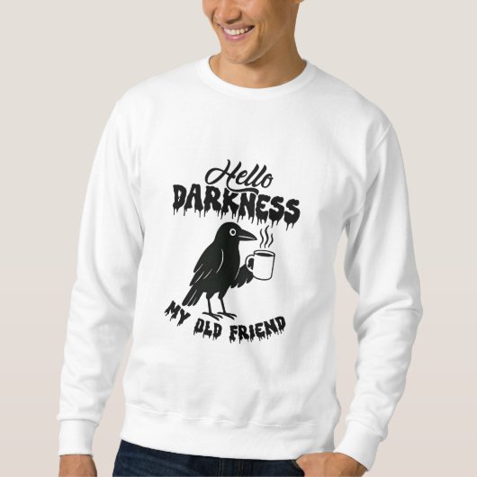 ゴスカラス コーヒー "Hello Darkness" アート スウェットシャツ (正面)