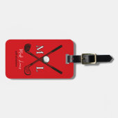ゴスタイリッシュルフプレイヤーの赤モノグラムのい荷札 ラゲッジタグ (正面横)