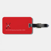 ゴスタイリッシュルフプレイヤーの赤モノグラムのい荷札 ラゲッジタグ (裏面横)