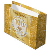 ゴスパーソナライズされたゴス100誕生日抱き枕 ラージペーパーバッグ (正面アングル)