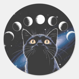 ゴスブラックキャット、ゴスギフト、魔女の時間の黒猫 ラウンドシール