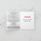 ゴスペルユーモアのあるクリスマスカード シーズンカード (内部)