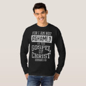 ゴスペル聖書の聖句を恥じない神イエス・クリスチャン Tシャツ (正面フル)