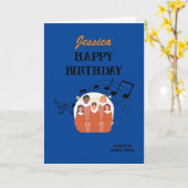 ゴスペル音楽ハッピーバースデー パーソナライズされた カード (黄色い花)