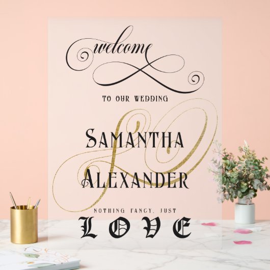 ゴスロッファンシークの愛の結婚歓迎 アクリルサイン (ウェディング)