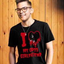 ゴスロリ彼女が大好きなあなたへ ドキドキ赤いハートの写真入りTシャツ