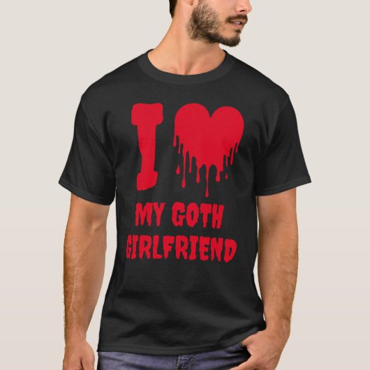ゴスロリ彼女大好きな赤いハートのドリップデザイン Tシャツ (正面)