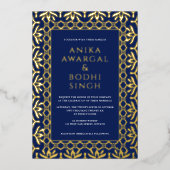 ゴス華美インディアンフレ結婚ームの実在s 箔招待状 (正面)