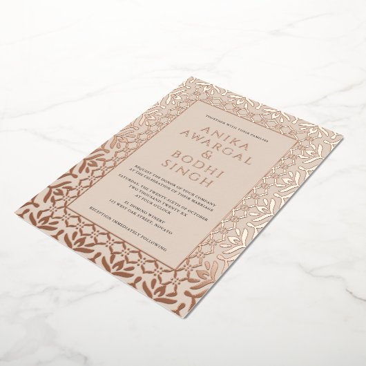 ゴス華美インディアンフレ結婚ームの実在s 箔招待状 (回転した状態)