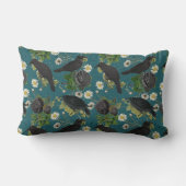 ゴス風のクロス＆ブラックローズ ディープティールパターン ランバークッション (裏面)