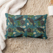 ゴス風のクロス＆ブラックローズ ディープティールパターン ランバークッション (ブランケット)