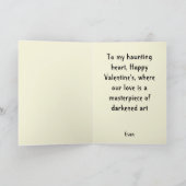 ゴス風スパイシーなバレンタイン吸血鬼のハート カード (内部)