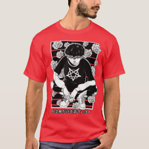 ゴス アニメ少年 ゴシック 日本の美学 ヴェイパーウェア Tシャツ