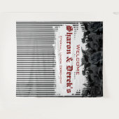 ゴス グランジ ブラック ストライプ ブラック ローズ ウェディング タペストリー (正面(横))