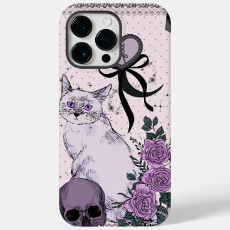 ゴス コケット 猫 スマホケース – ピンク ブラック Case-Mate iPhone 14 PRO MAXケース
