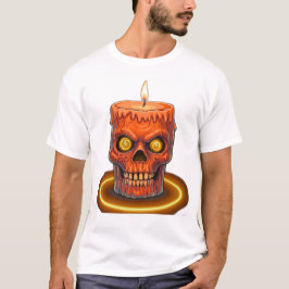 ゴス スカルキャンドル グラフィックTシャツ - スプーキー Tシャツ