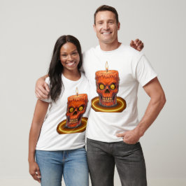 ゴス スカルキャンドル グラフィックTシャツ - スプーキー Tシャツ