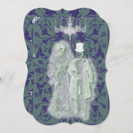 ゴス スケルトン ゴーストの花嫁と新郎カップル 招待状