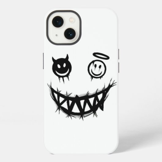 ゴス パンク スプーキー クリーピー かわいい ステッチの口  iPhoneケース (裏面)