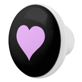 ゴス ブラックとピンク ハート デザイン セラミックノブ