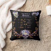 ゴス ベイビー 統計 スカル パープル ブラック ハロウィン 女の子 クッション (ブランケット)