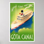 ゴタ運河スウェーデンヴィンテージ旅行ポスター ポスター (正面)