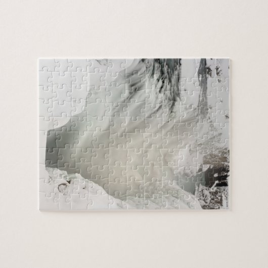 ゴダフォスの滝冬アイスランド ジグソーパズル (横)