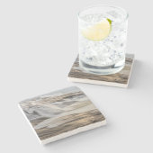 ゴダフォスの滝冬アイスランド ストーンコースター (横)