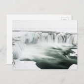 ゴダフォス滝、冬、アイスランド ポストカード (正面/裏面)
