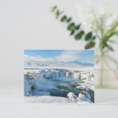 ゴダフォス·ウォーターフォール風景 ポストカード (スタンド正面)