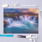 ゴダフスの滝、アイスランドの美しい風景 薄葉紙 (クラフト)