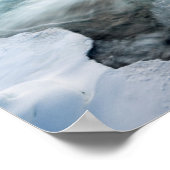 ゴダフスの滝，冬，アイスランド2 ポスター (角)