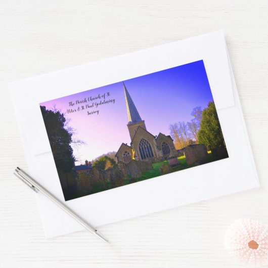 ゴダリング教会 長方形シール (封筒)