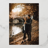 ゴッサマーオーバーレイ金箔フォトインフォーマル結婚ズ 箔招待状 (裏面)