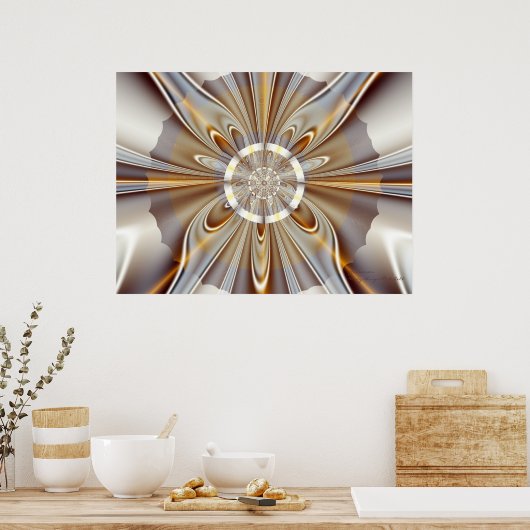 ゴッサマービューティフル抽象芸術ファインアートフラクタル ポスター (キッチン)