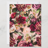 ゴッサマー ピンクのロマンチックな菊 招待状 (裏面)