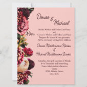 ゴッサマー ピンクのロマンチックな菊 招待状 (正面)