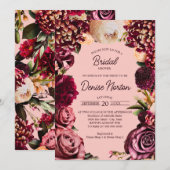 ゴッサマー ピンクのロマンチックな菊 招待状 (正面/裏面)