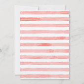 ゴッサマー ピンクの水彩ストライプとゴールドの文字 招待状 (裏面)