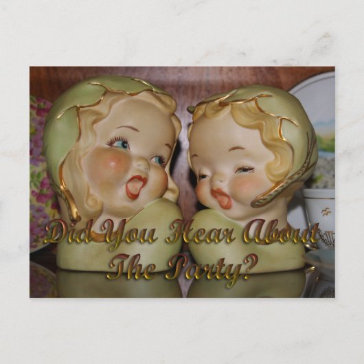 "ゴッシ"女の子のパーティー招待状 ポストカード (正面)