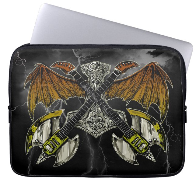 ゴッズギターのトール・ハンマー ラップトップスリーブ (正面)