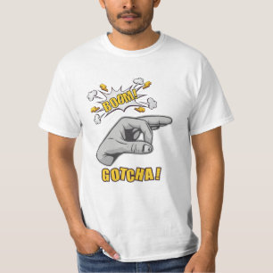 ゴッチャフィンガーホールハンドミームジョークいたずら Tシャツ