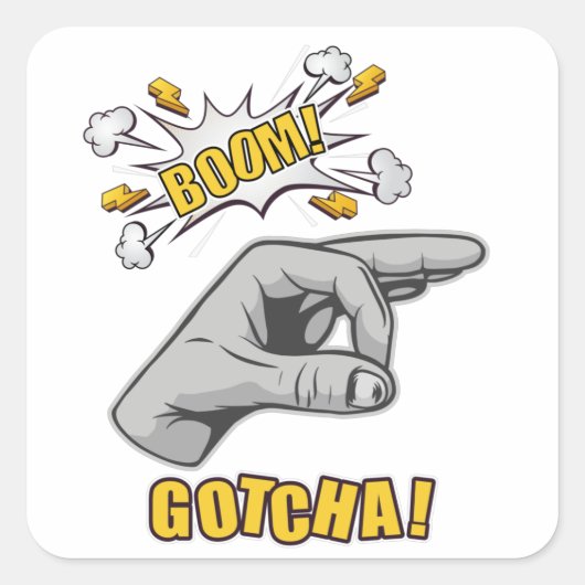 ゴッチャフィンガーホールハンドミーム冗談いたずら スクエアシール (正面)