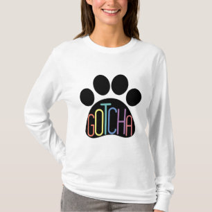 「ゴッチャ」女子犬養子縁組ロングスリーブティー Tシャツ